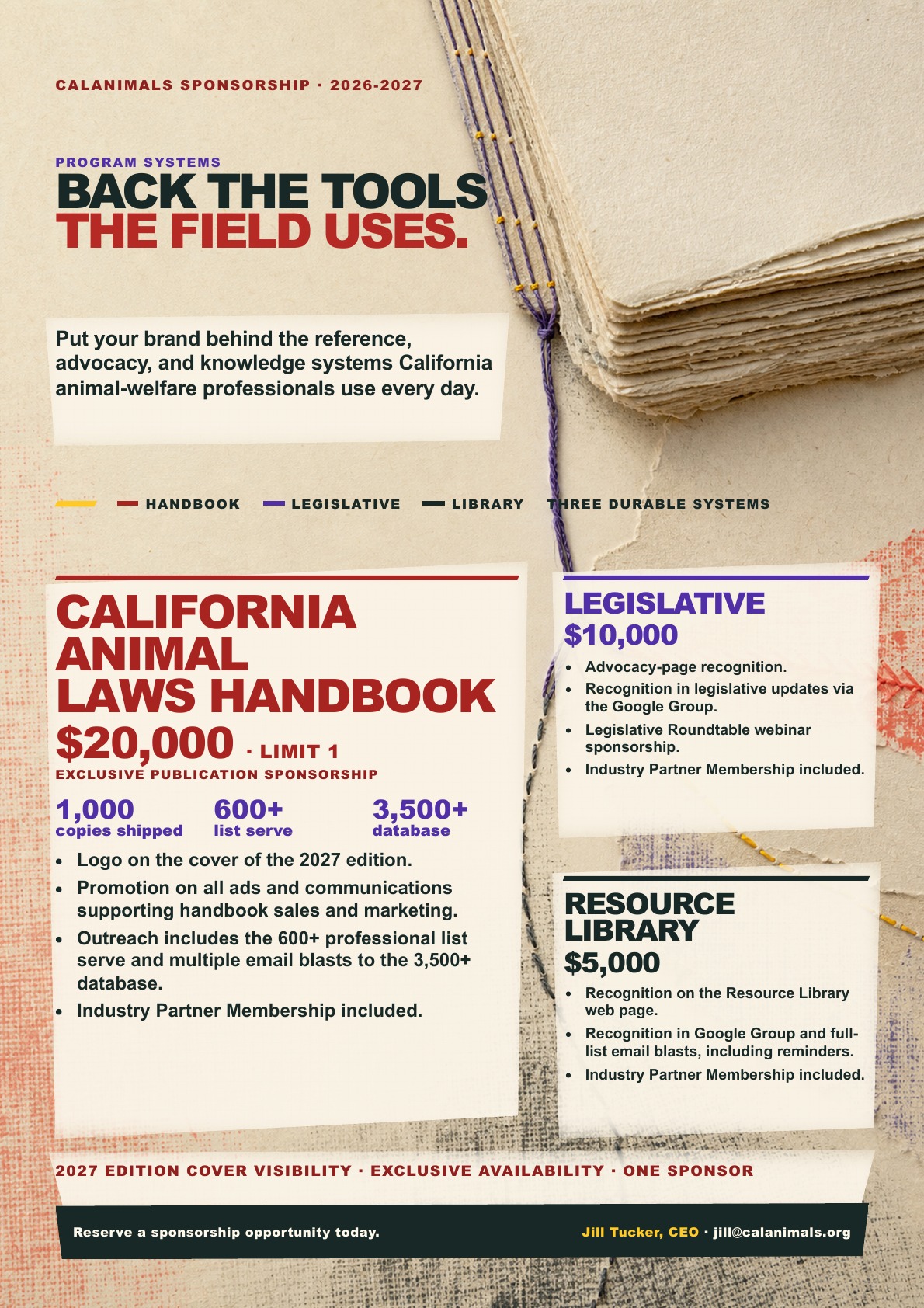 Redesigned CalAnimals sponsorship prospectus, page 6